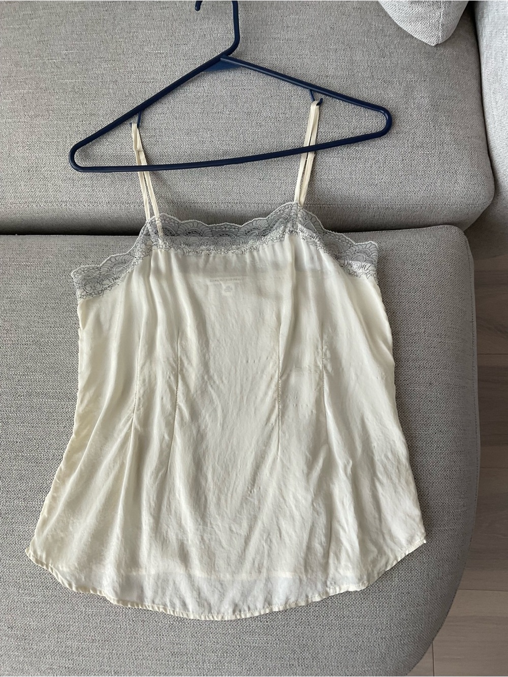 Banana Republic Cream Pure Silk Lace-Trim Camisole